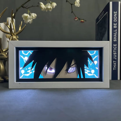 Naruto Akatsuki Anime 3D Photo Frame Light Manga Night Light Laser Carving Paper Lamp Light Box Table Lamp Room Decoration Gift