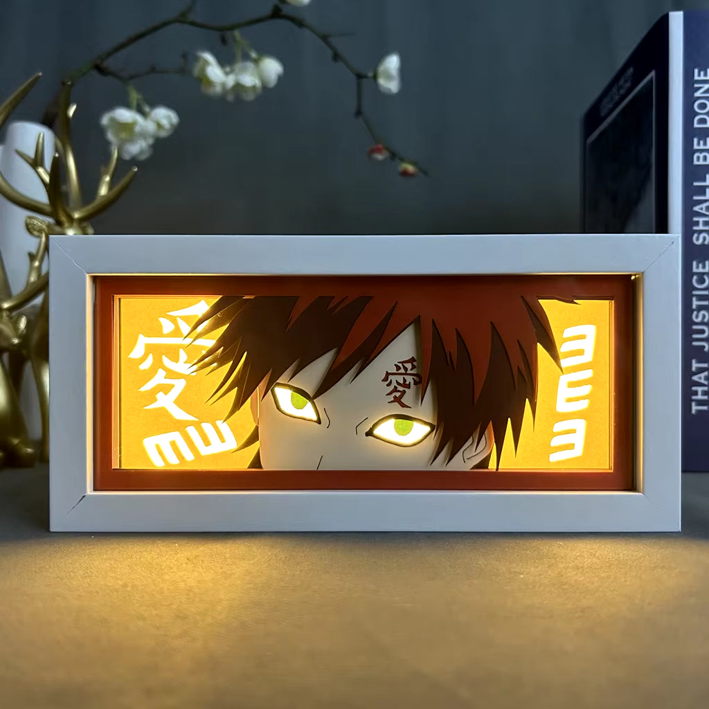 Naruto Akatsuki Anime 3D Photo Frame Light Manga Night Light Laser Carving Paper Lamp Light Box Table Lamp Room Decoration Gift