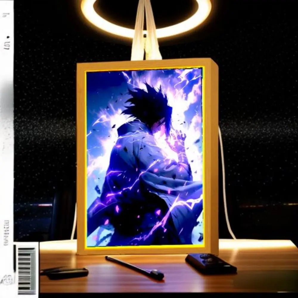 Light Painting Photo Frame Naruto Action Figure Sasuke Gaara Led Night Light Anime Figure Bedroom Decor Christmas Gift Moon Lamp