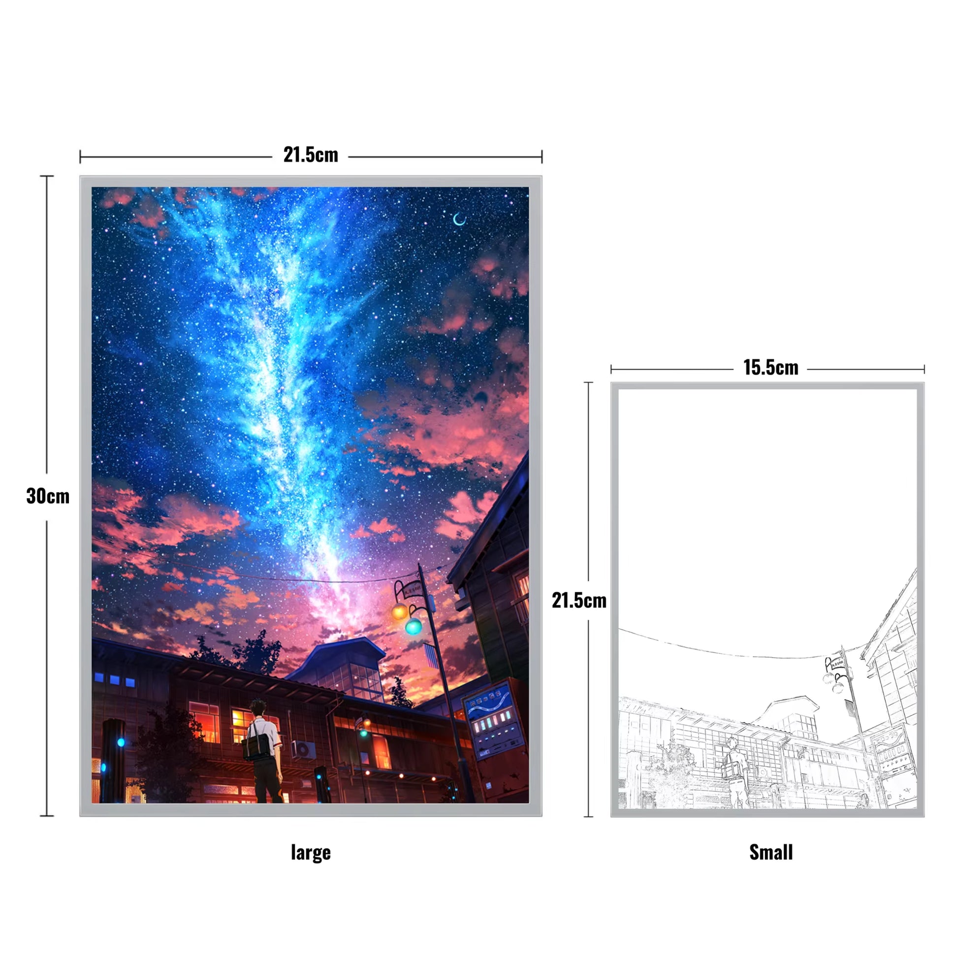 HD Anime Meteor Painting Atmosphere Lights Simple Photo Frame USB Plug Dimming Led Night Light Home Decoration Mood Light Gift