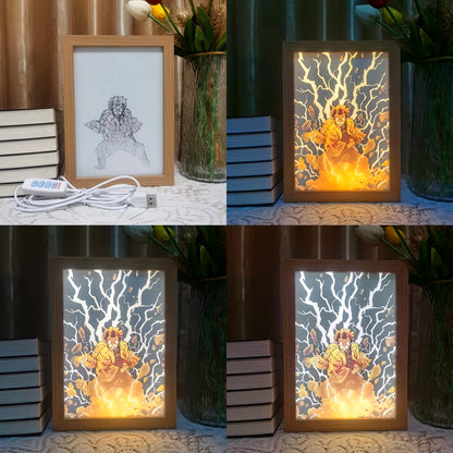 Anime Led Photo Frame Lamp Genshin Impact Ningguang Xiao Art Painting Design Night Light Attack Titan Home Decor Kid Room Gift