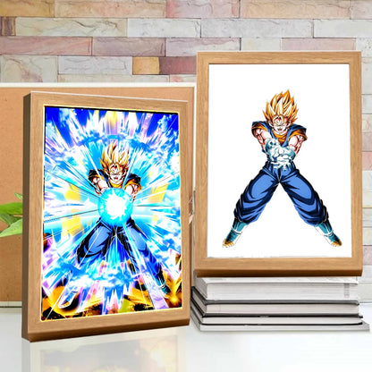 Anime Dragon Ball Z Light Painting Photo Frame Dragon Ball Figures Goku Action Figure Led Night Light Room Decor Gifts Moon Lamp