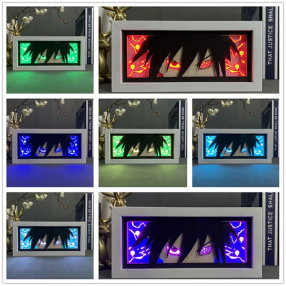 Naruto Usb Night Light Anime Light Painting Bedroom Decoration Manga Paper Carving Lamp Desktop Decoration Sasuke Photo Frame