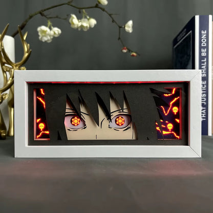 Naruto Usb Night Light Anime Light Painting Bedroom Decoration Manga Paper Carving Lamp Desktop Decoration Sasuke Photo Frame