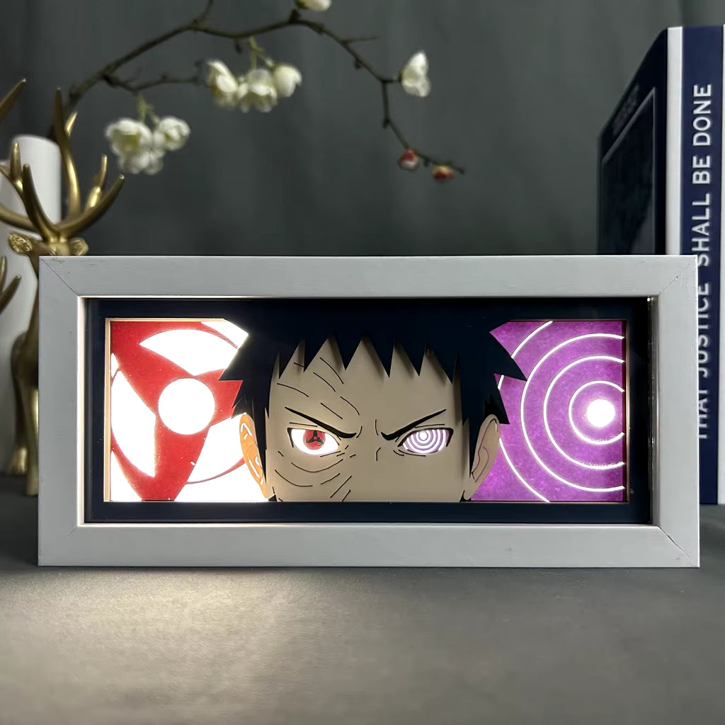 Naruto Usb Night Light Anime Light Painting Bedroom Decoration Manga Paper Carving Lamp Desktop Decoration Sasuke Photo Frame