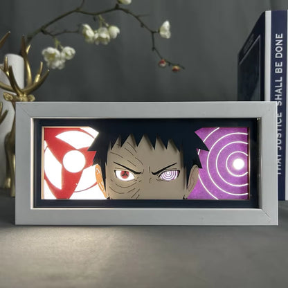 Naruto Usb Night Light Anime Light Painting Bedroom Decoration Manga Paper Carving Lamp Desktop Decoration Sasuke Photo Frame