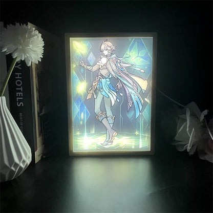 Naruto Usb Night Light Anime Light Painting Bedroom Decoration Manga Paper Carving Lamp Desktop Decoration Sasuke Photo Frame