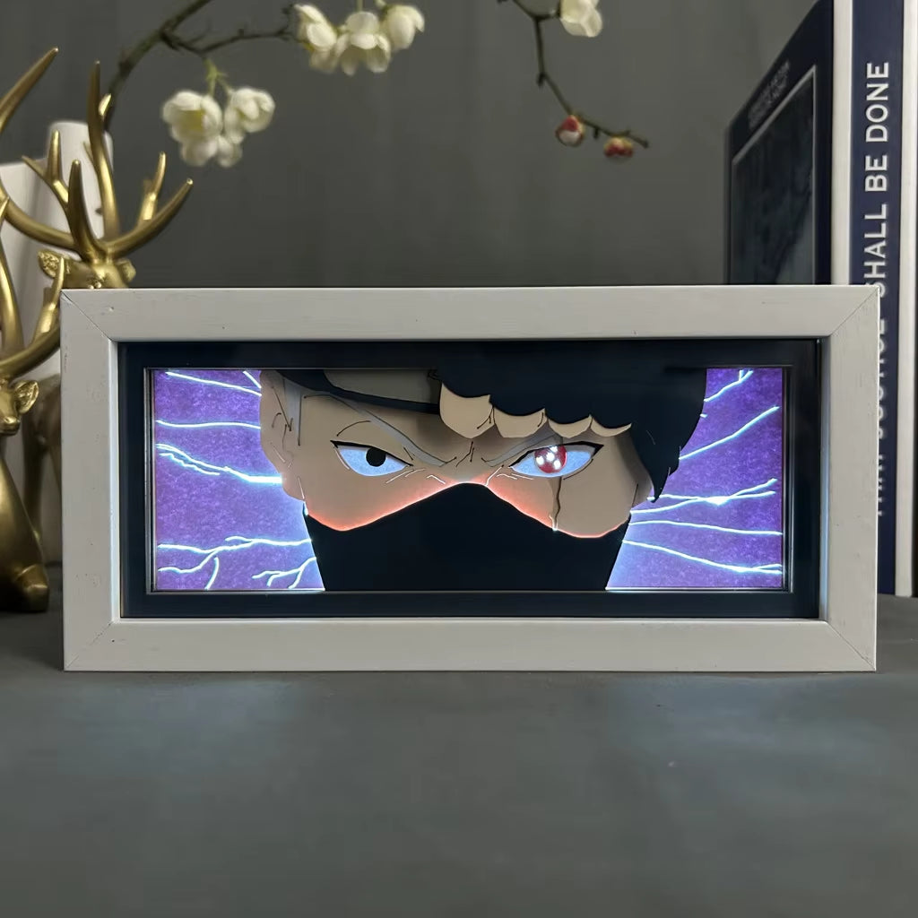 Naruto Akatsuki Anime 3D Photo Frame Light Manga Night Light Laser Carving Paper Lamp Light Box Table Lamp Room Decoration Gift